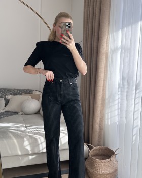 Parıltı Detaylı Siyah Jean