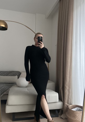 Lyka Siyah Triko Elbise