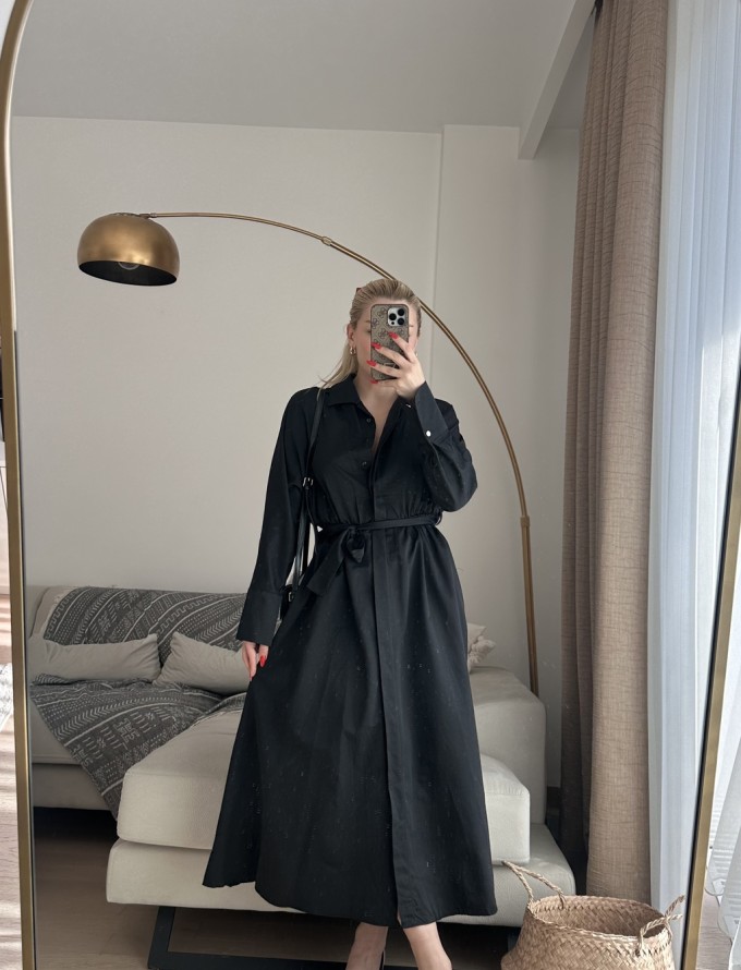 Siyah Gömlek Elbise - ONZE