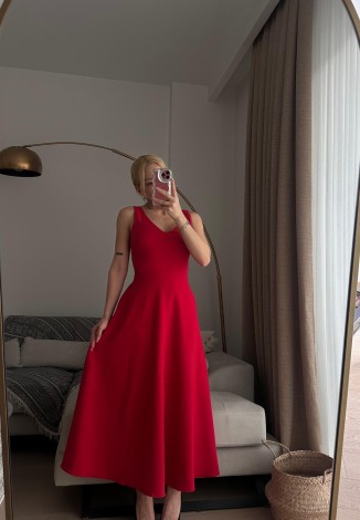 Kırmızı Premium Elbise