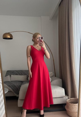 Kırmızı Premium Elbise